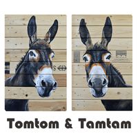 Tomtom&amp;Tamtam, acrylique sur bois 80 x 50 cm chaque